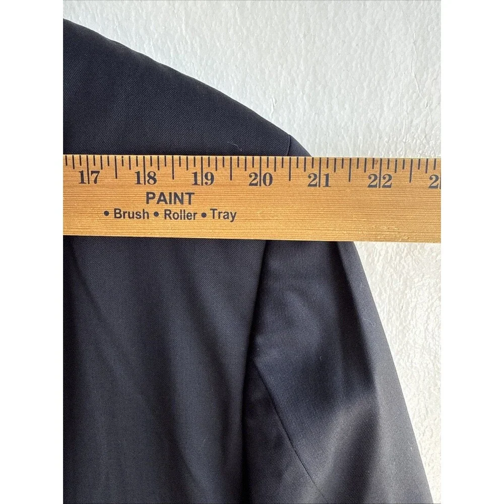 Lauren Ralph Lauren Mens 46R Navy Blue Wool Blazer Sport Coat Gold Crest Buttons